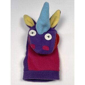 CATE AND LEVI Purple Fleece Unicorn Softy 12" HAND PUPPET Made in Canada EUC
